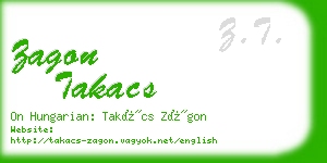 zagon takacs business card